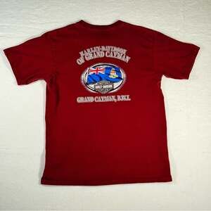 Harley Davidson Grand Cayman, B.W.I. Dealer Motorcycle Graphic T-shirt Men's L